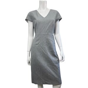 Ted Baker London Gray Textured Midi Dress V Neck Tailored 3